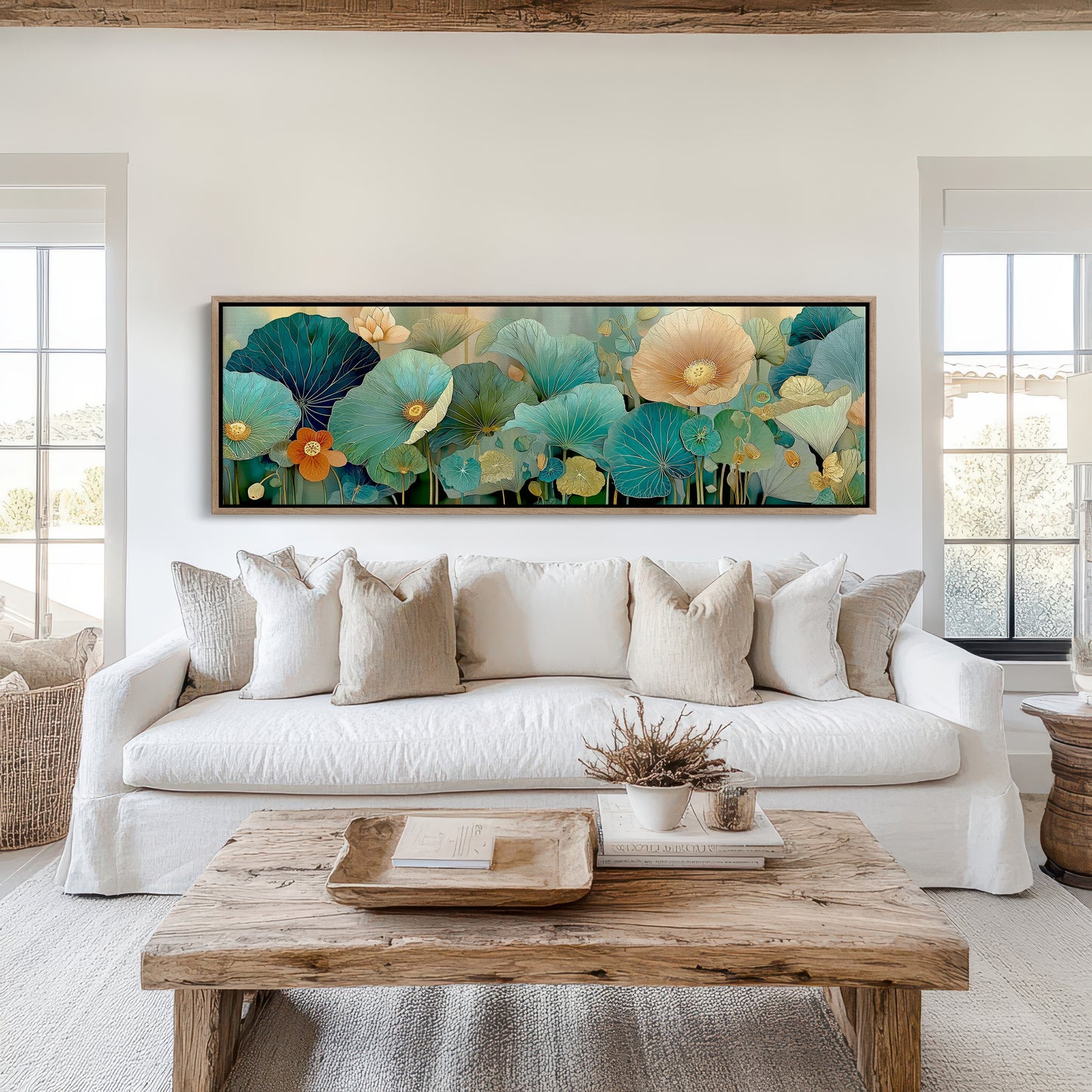 Blooming Waves of Teal and Amber