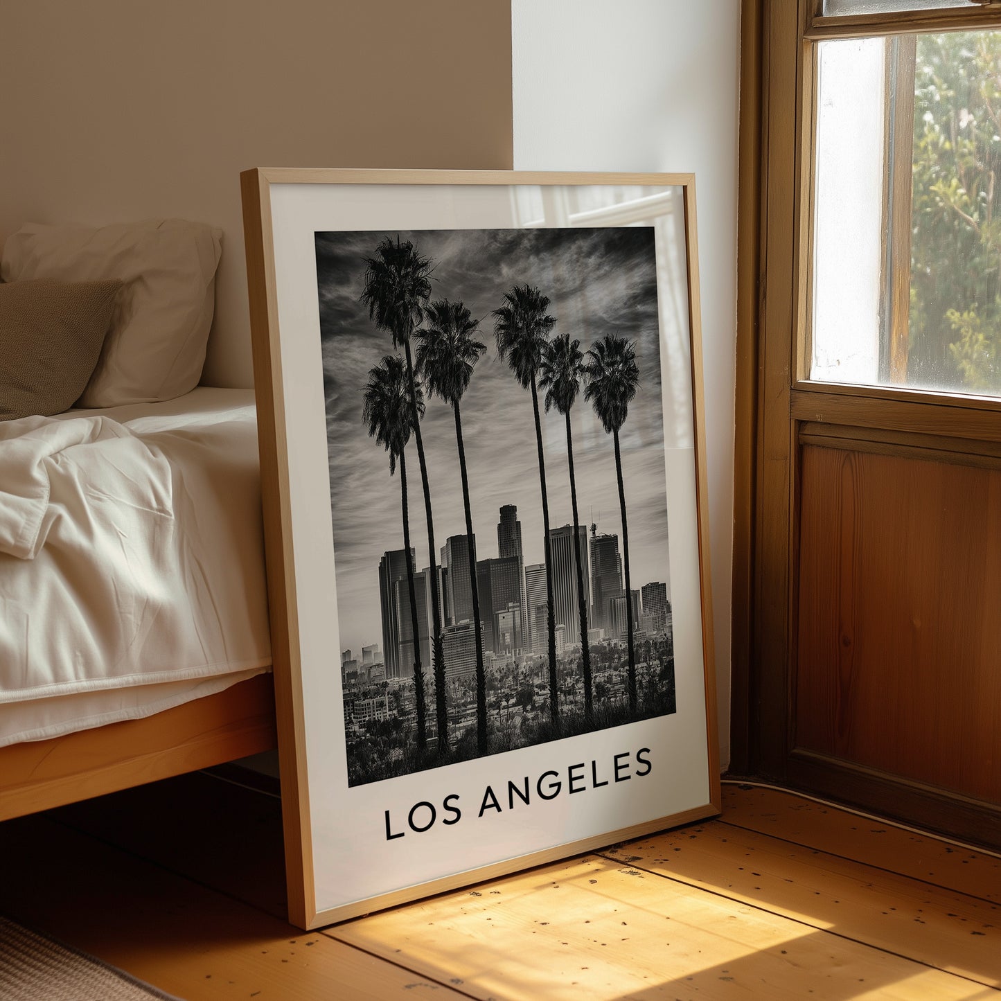 Downtown Skyline Palm Silhouettes