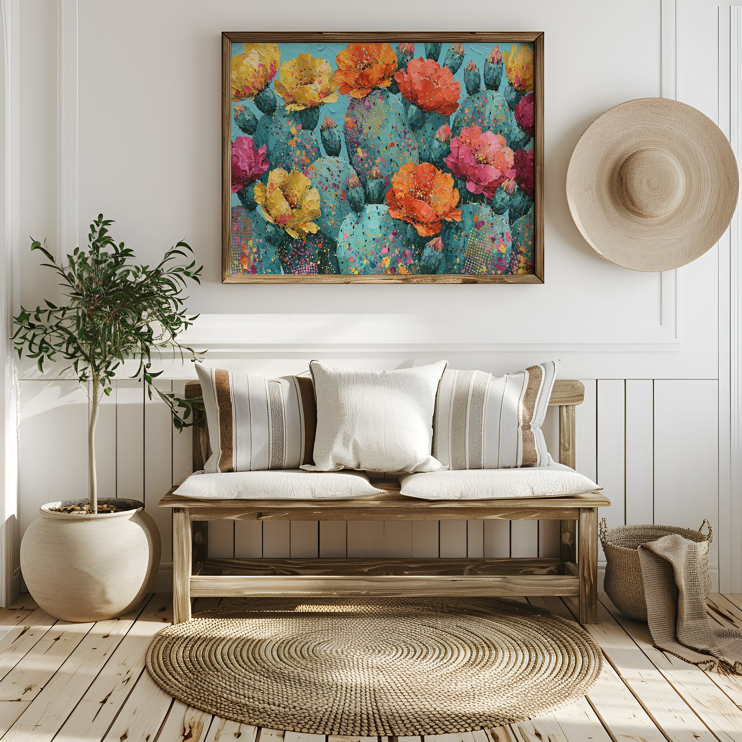 Cactus Bloom, Speckled Turquoise