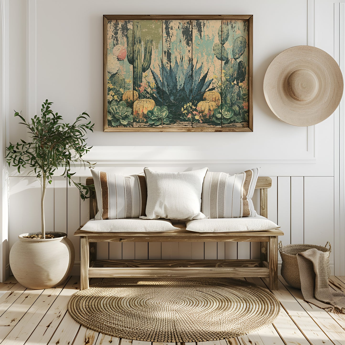 Rustic Cactus Garden Panels