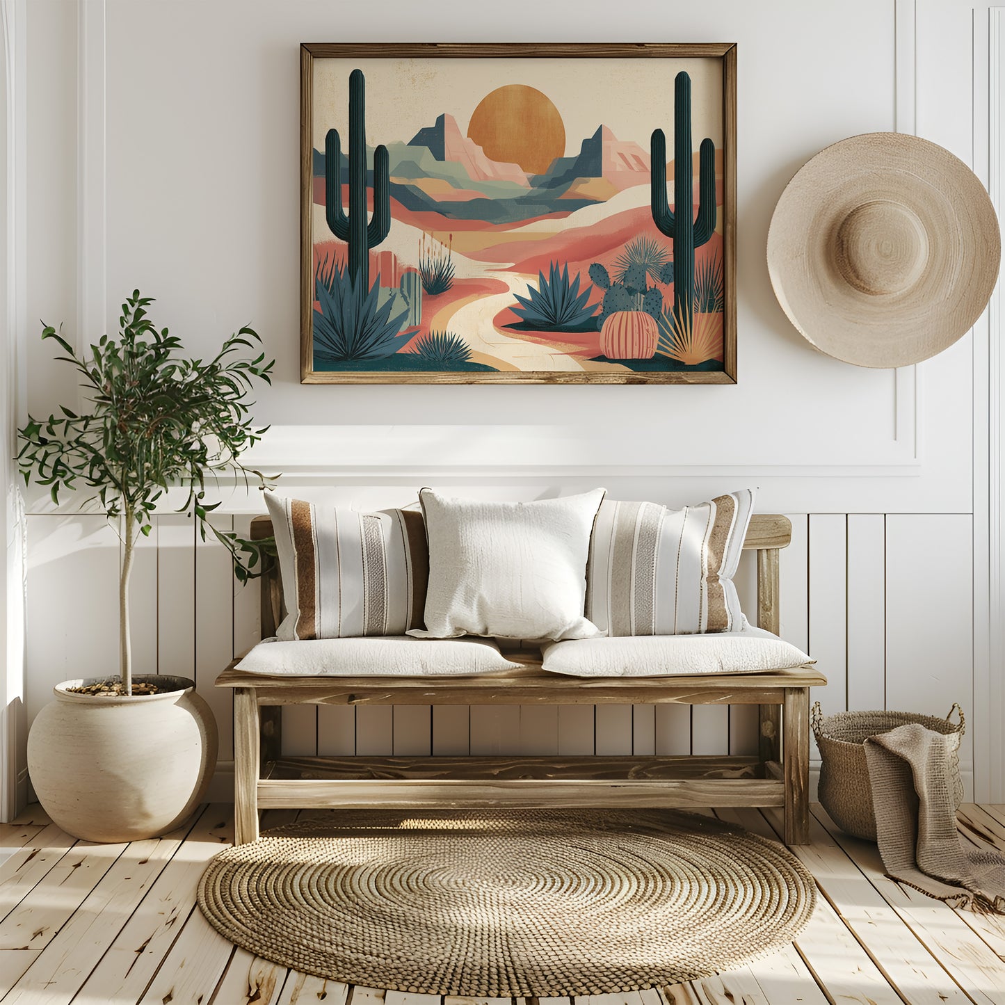 Winding Path Beneath a Copper Sun