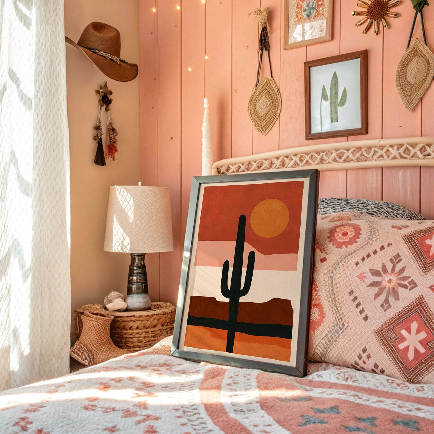 Minimalist Saguaro Sunset Silhouette
