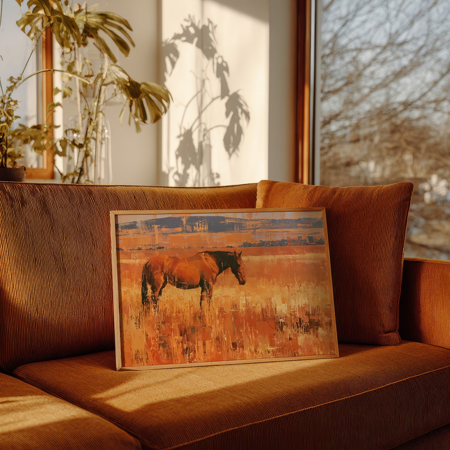 Bay Horse In Amber Grass