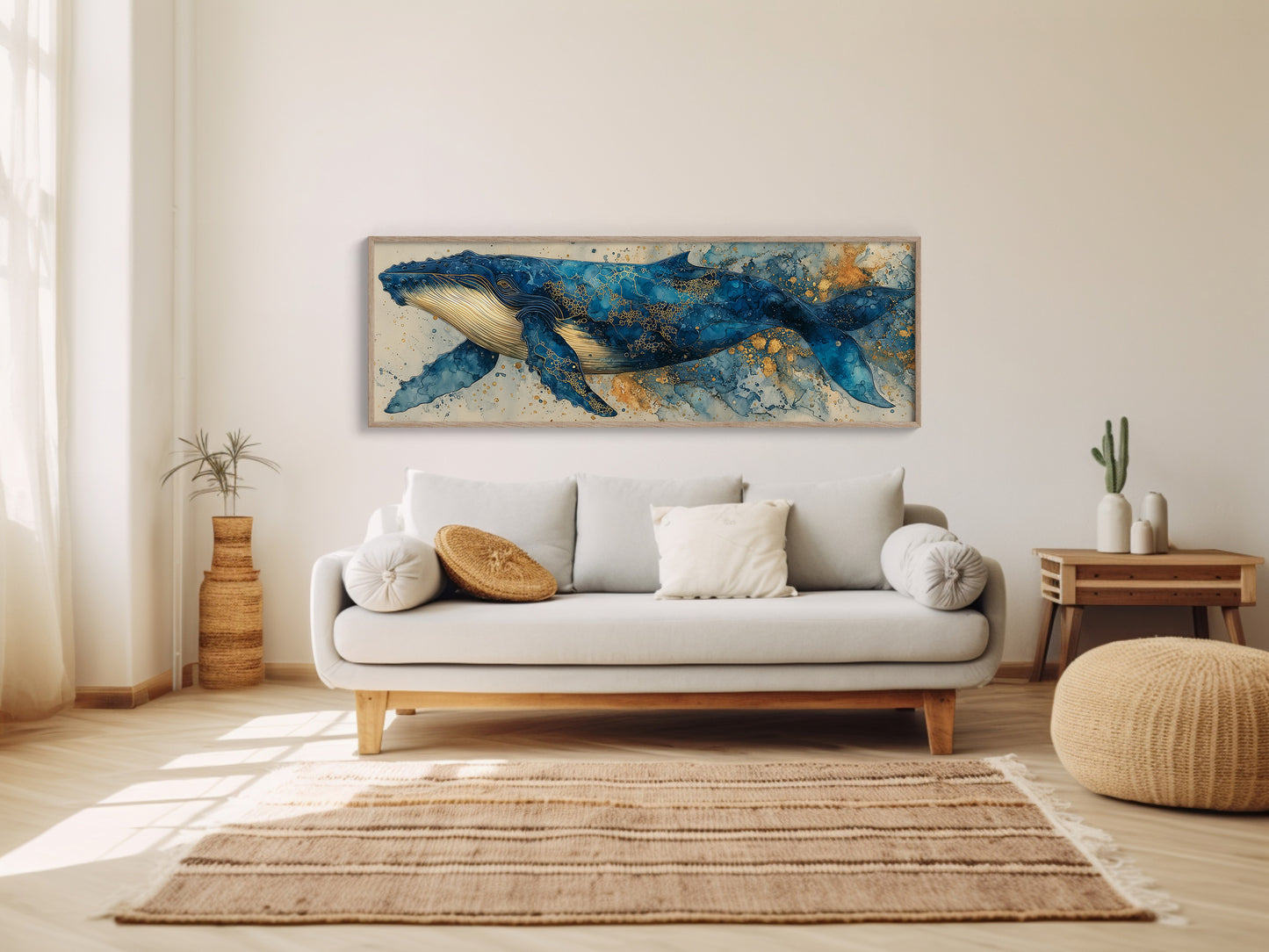 Midnight Whale In Golden Tides