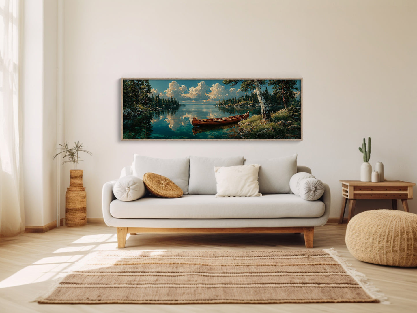 Canoe Resting On Still Waters