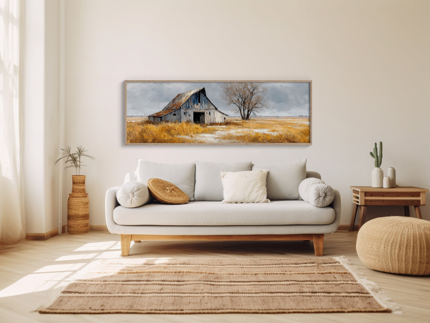 Weathered Barn Beneath Gray Skies
