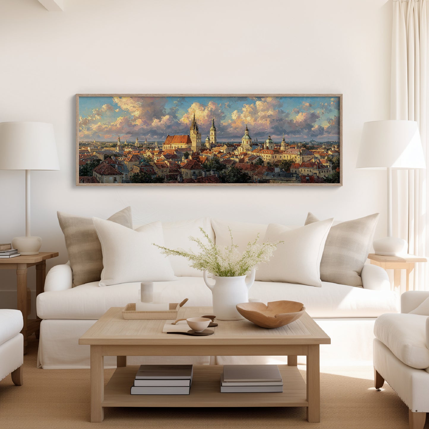 Golden Light Over Historic City Skyline