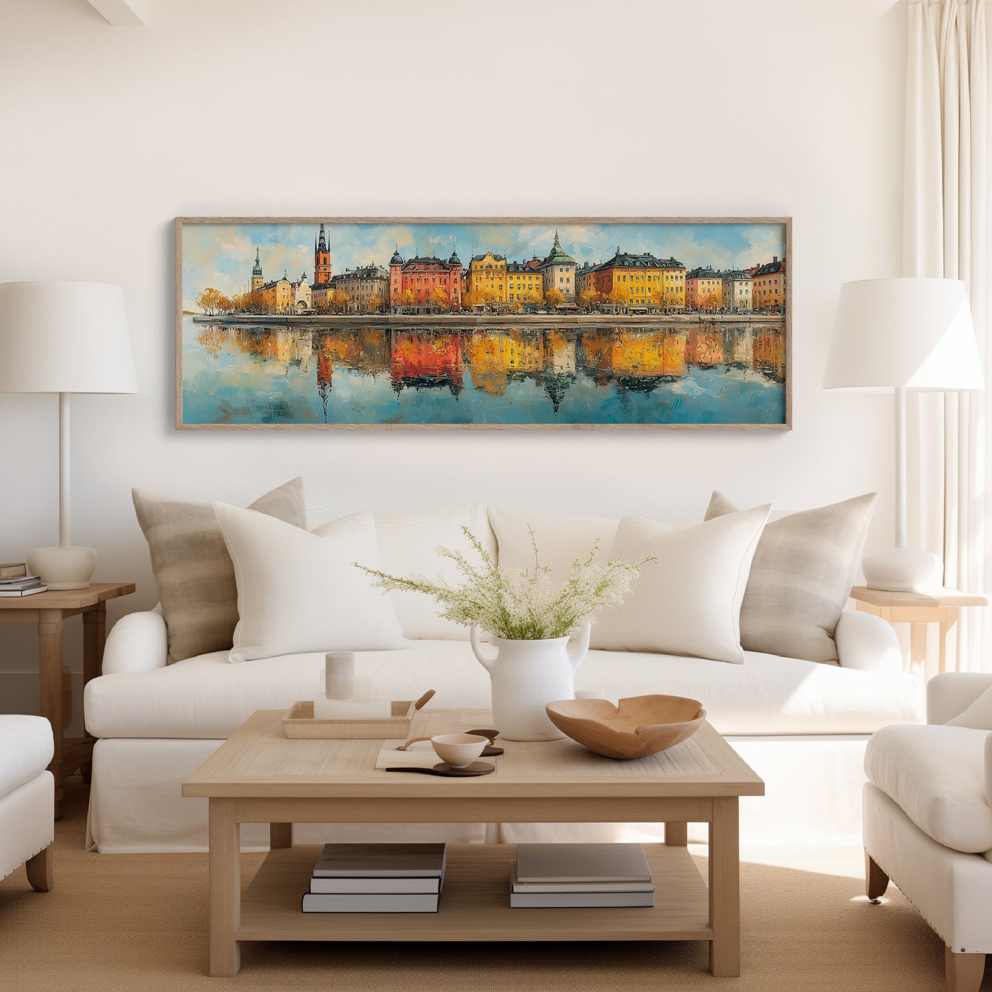 Colorful European Waterfront Reflections
