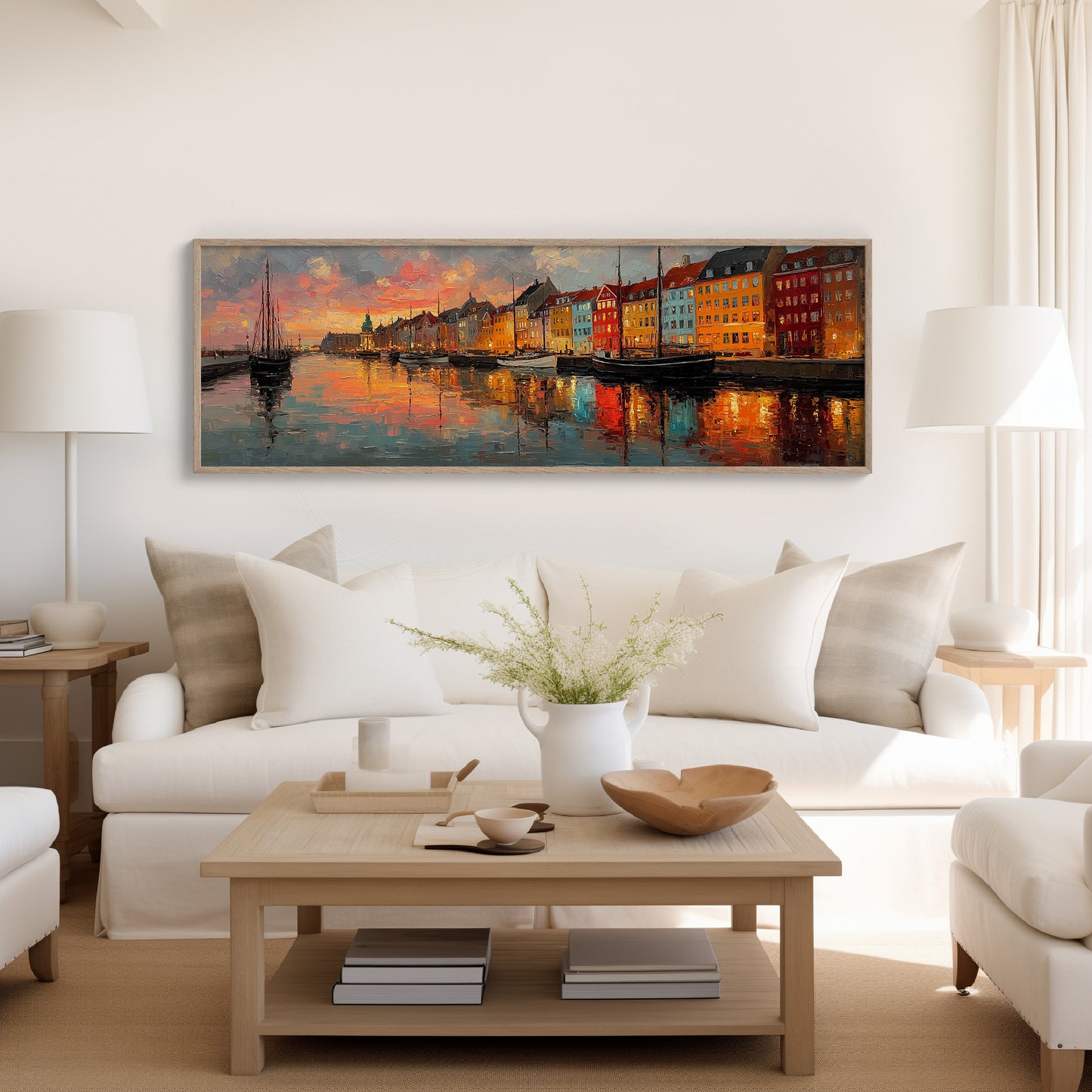 Colorful Harbor Sunset Cityscape