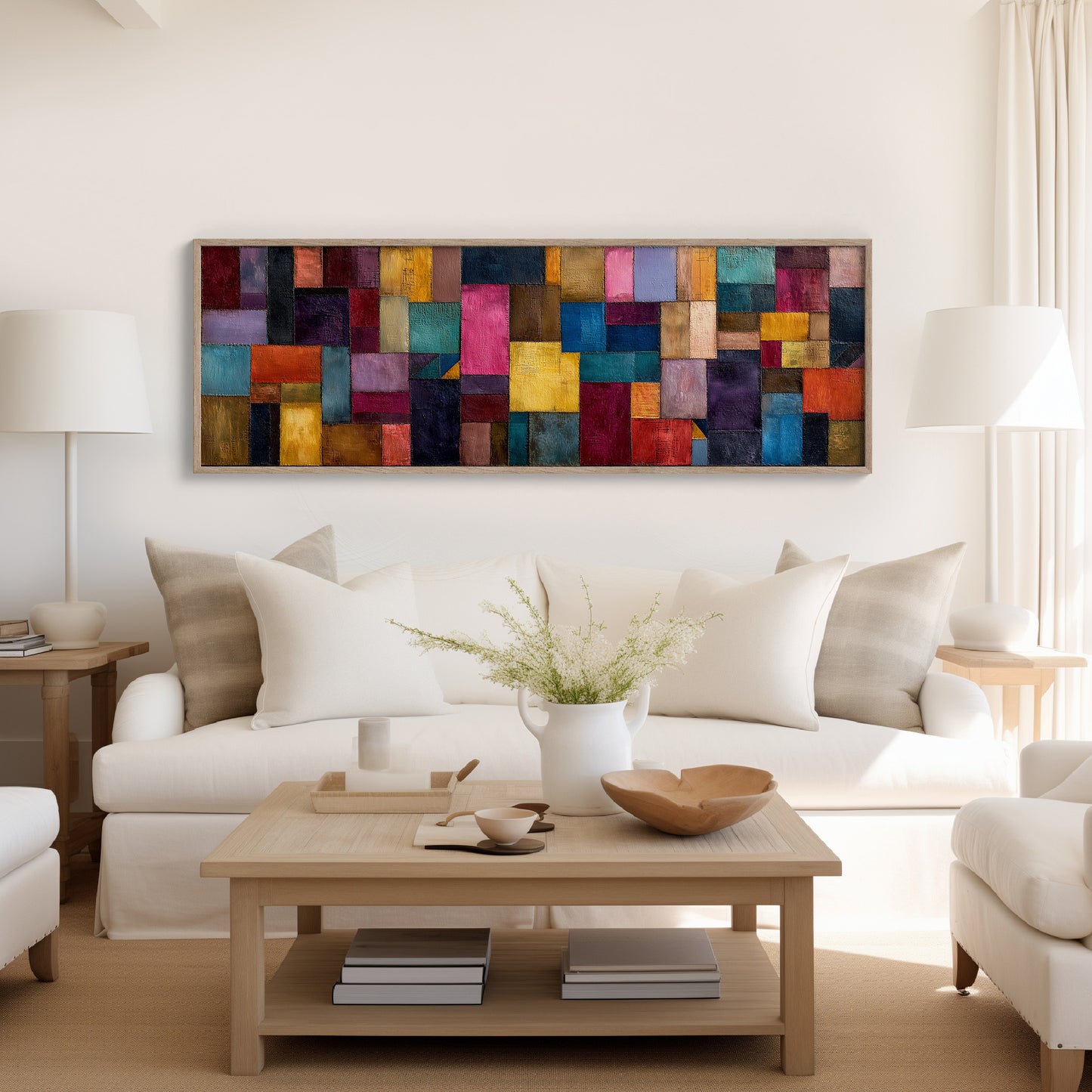 Color Block Abstract Geometric Wall Art
