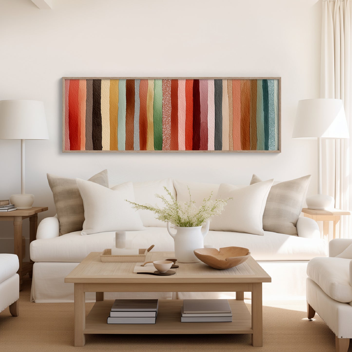 Earth Tone Watercolor Stripe Pattern