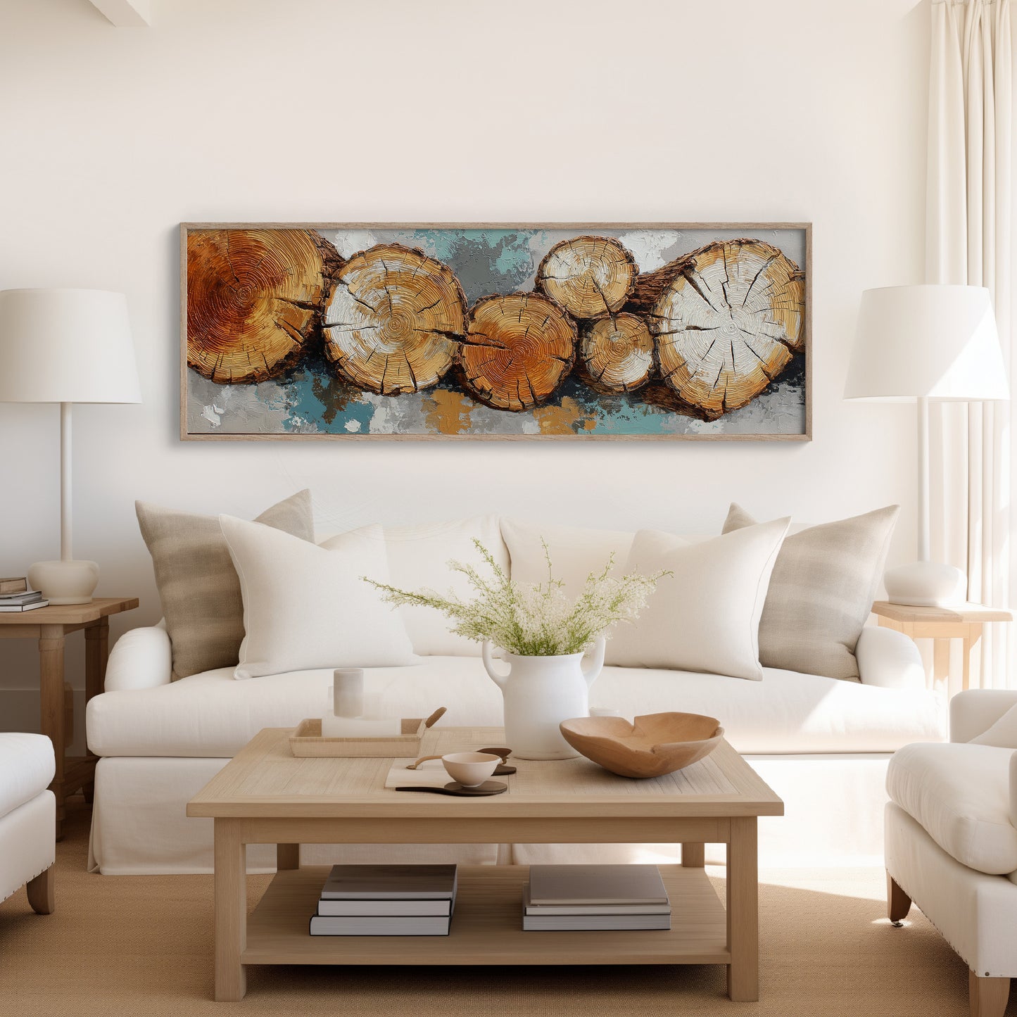 Rustic Wood Log Cross Section Wall Art