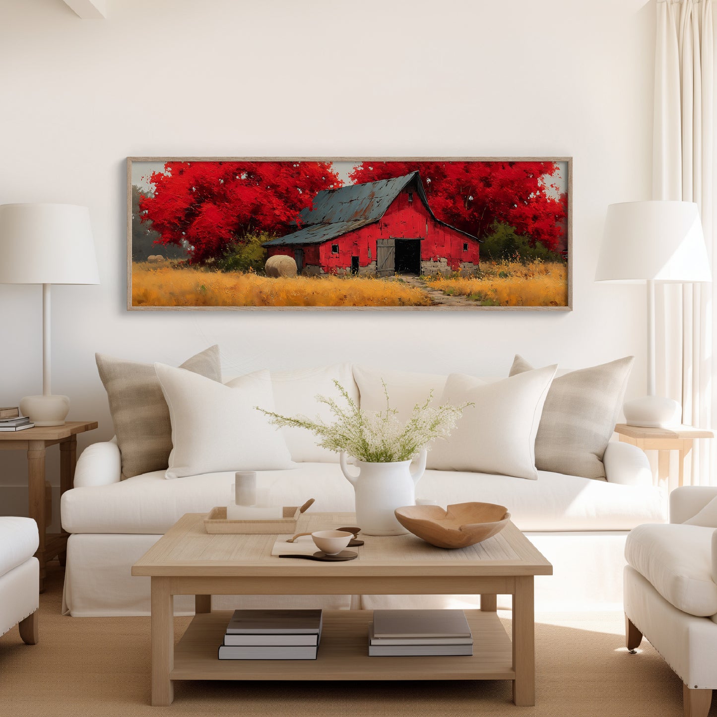 Red Barn Beneath the Autumn Blaze