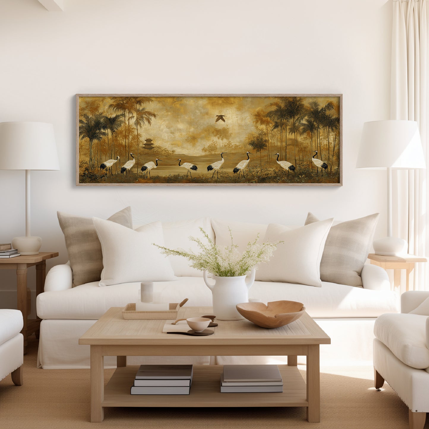 Cranes Crossing the Golden Grove