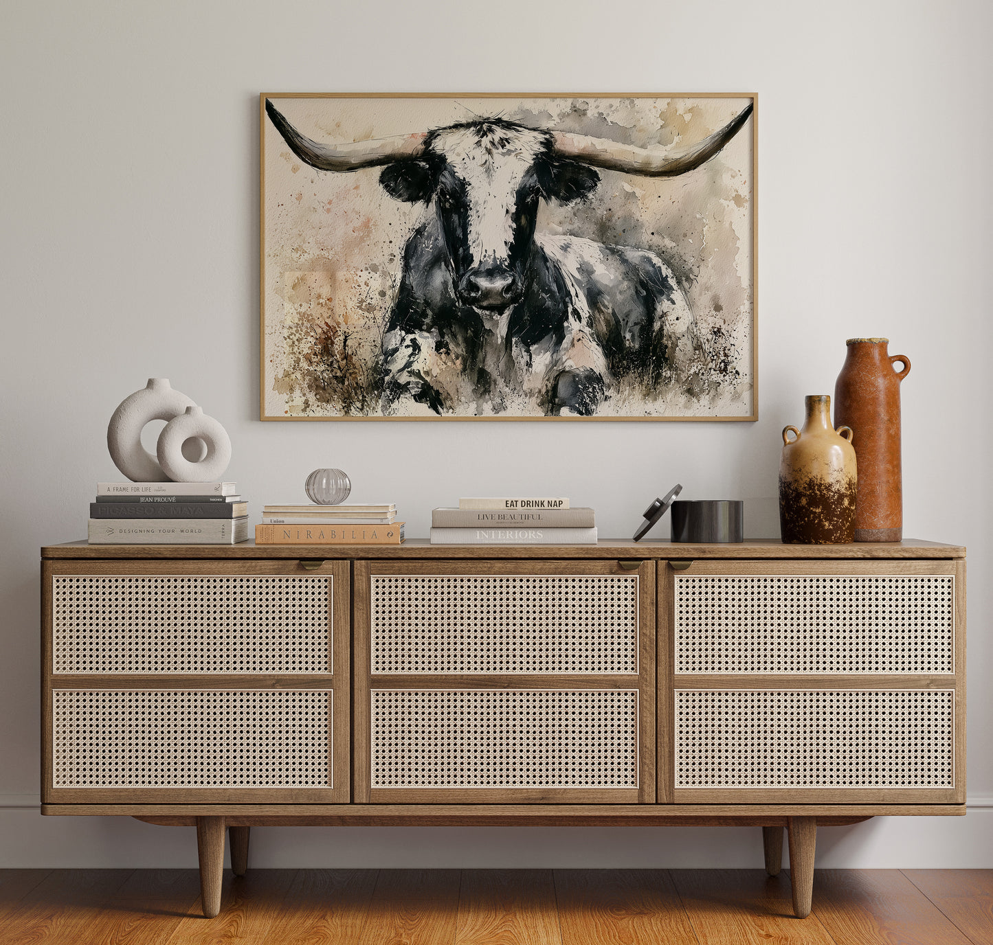 Longhorn in Black and White
