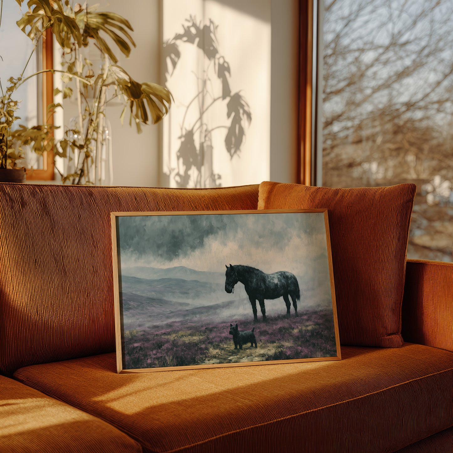 Pony and Terrier on the Misty Moor
