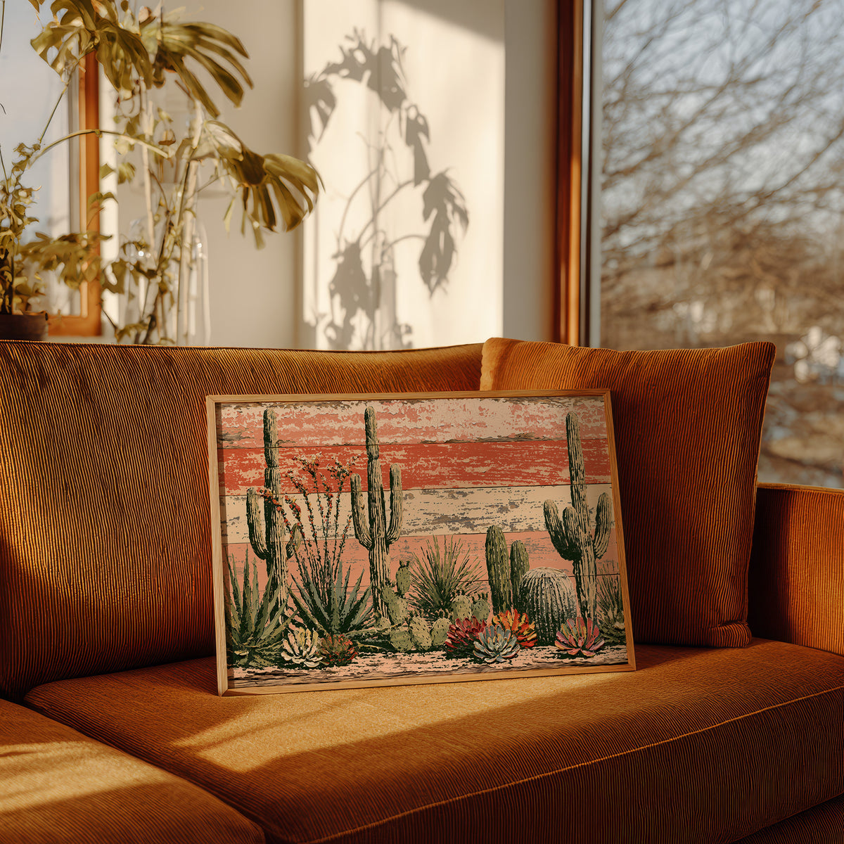 Succulent Garden on Coral Planks