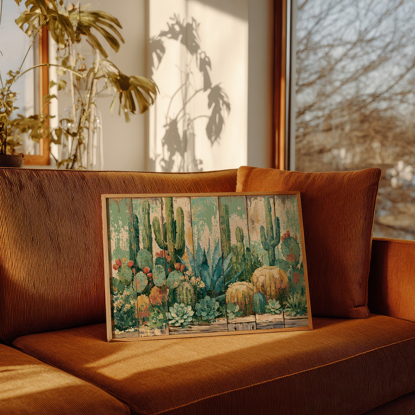 Desert Garden on Weathered Wood