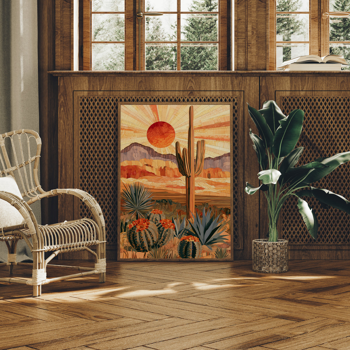 Marquetry Under a Blazing Sunburst