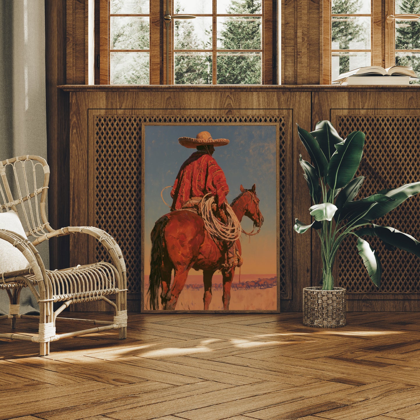 Vaquero on Chestnut Horse