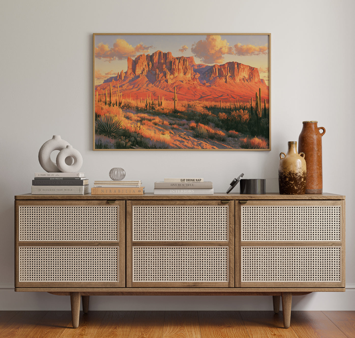 Superstition Mountains At Dusk