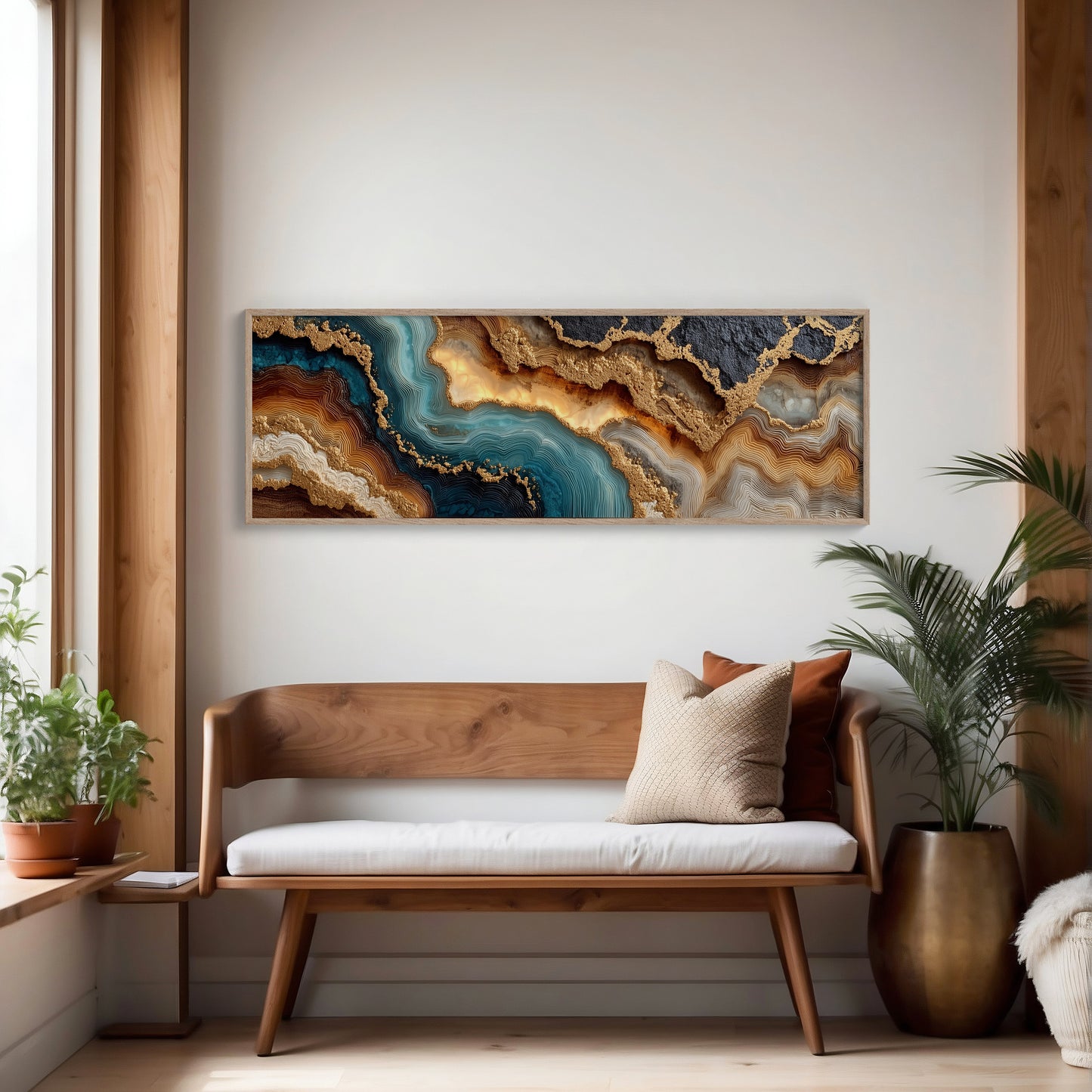 Teal and Gold Geode Flow