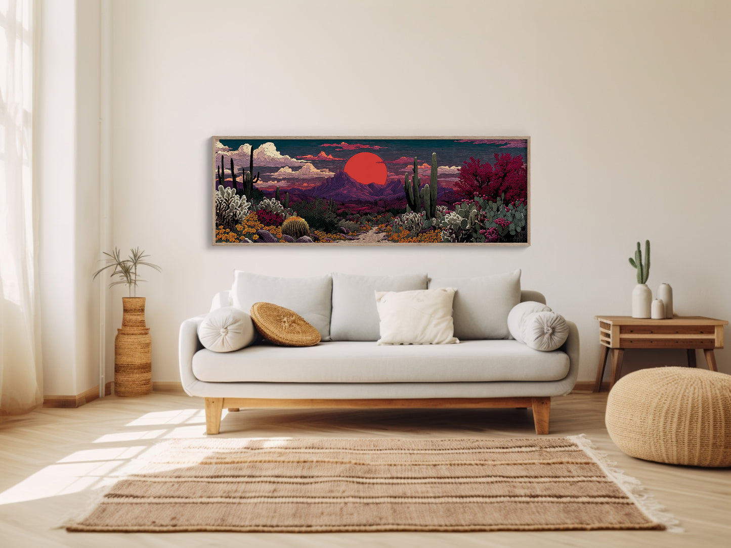 Desert Path Beneath the Crimson Sun