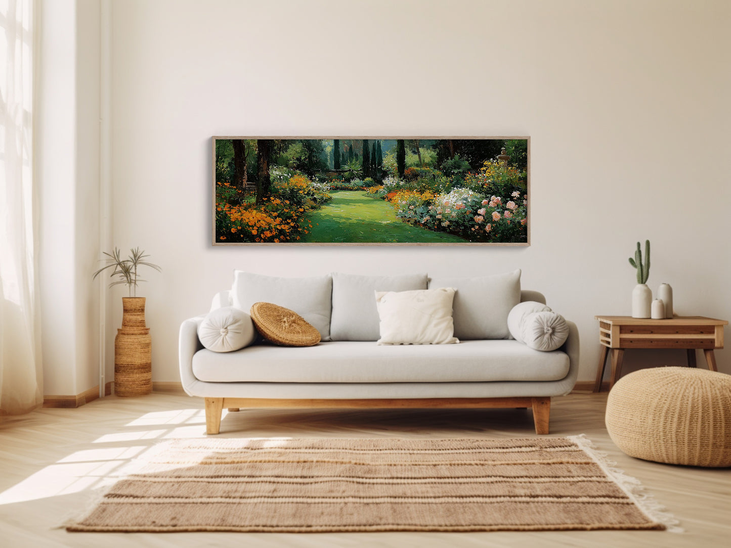 Sunlit Garden Path in Bloom