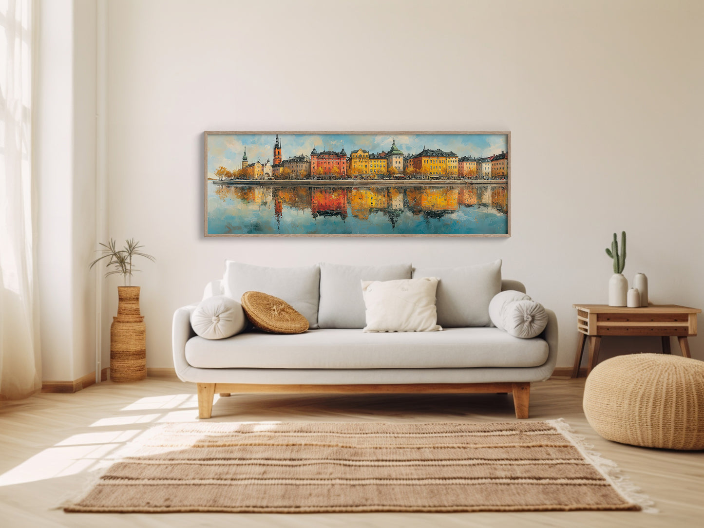Colorful European Waterfront Reflections