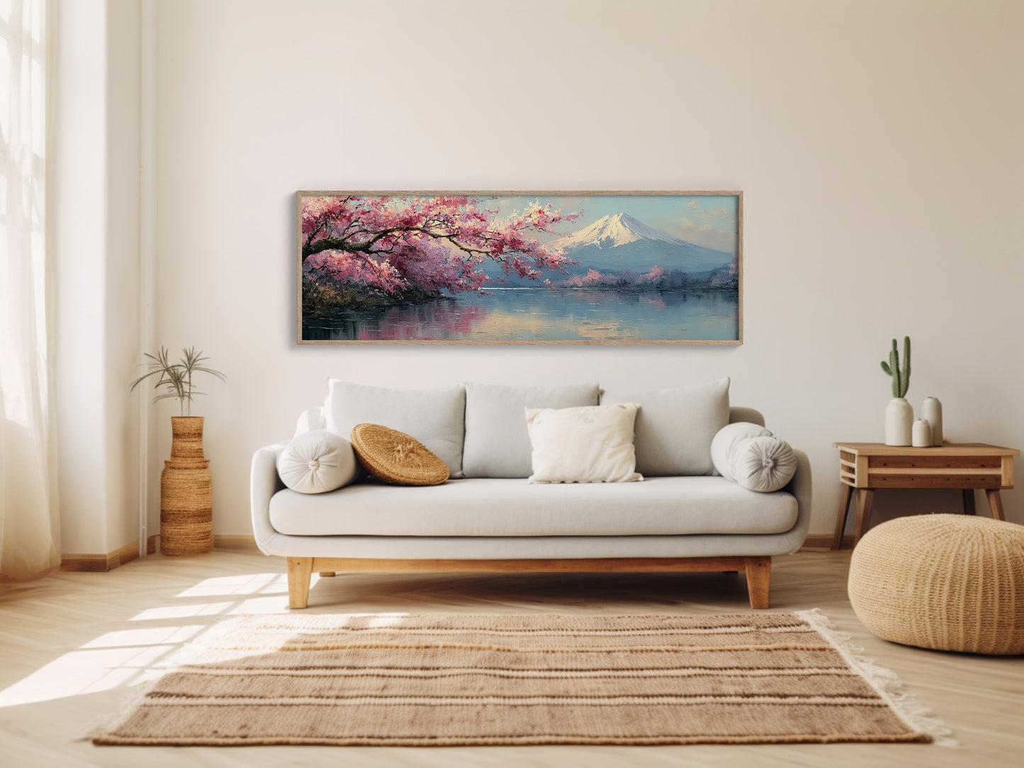 Cherry Blossoms and Mount Fuji Lake