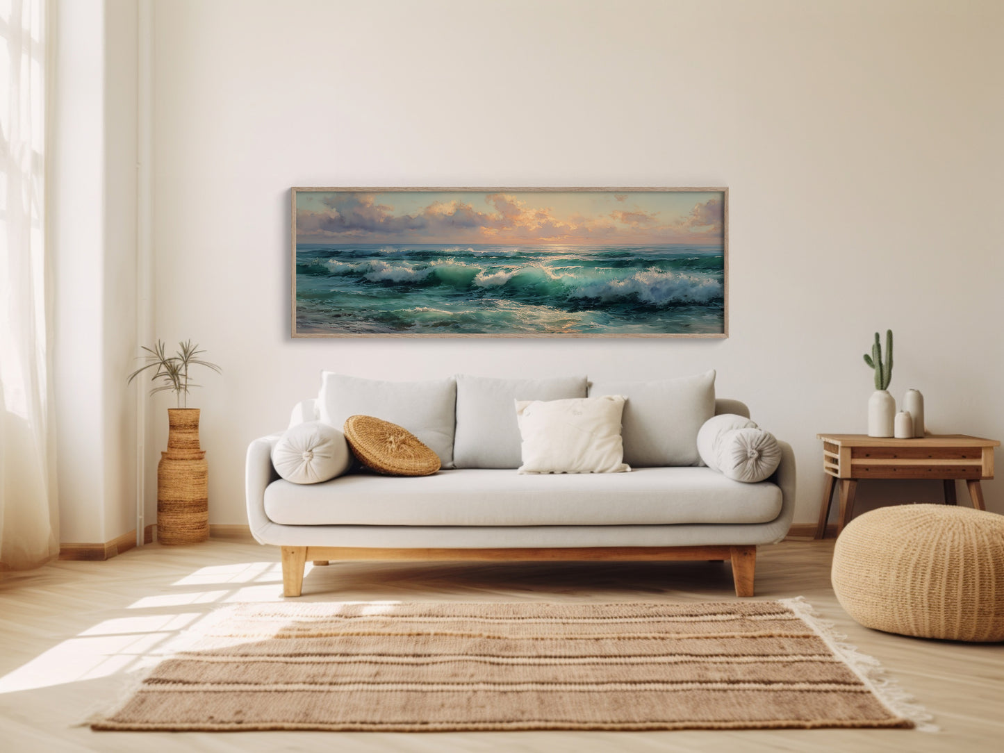 Golden Light Over Rolling Ocean Waves