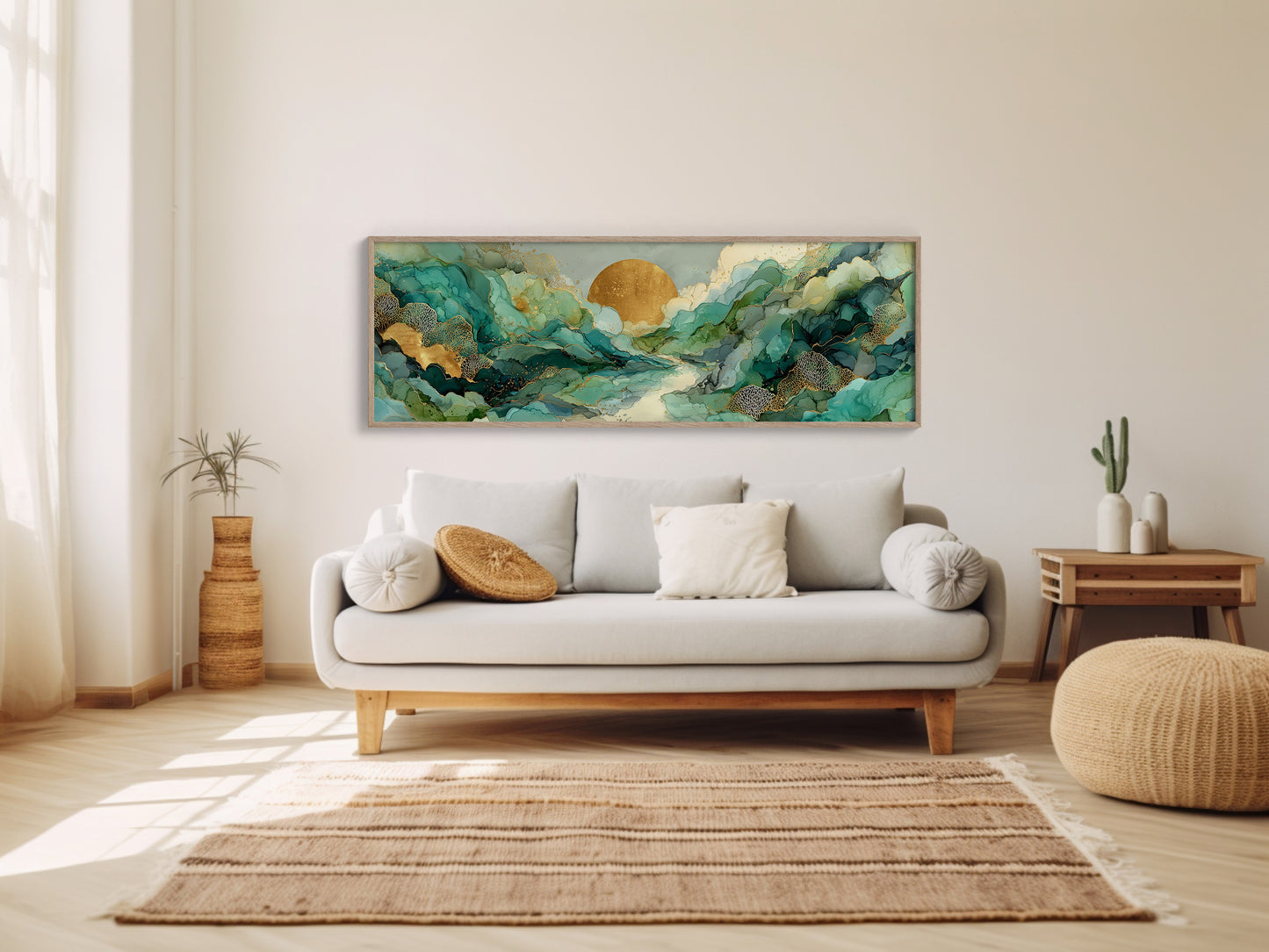 Golden Sun Over Emerald Tides