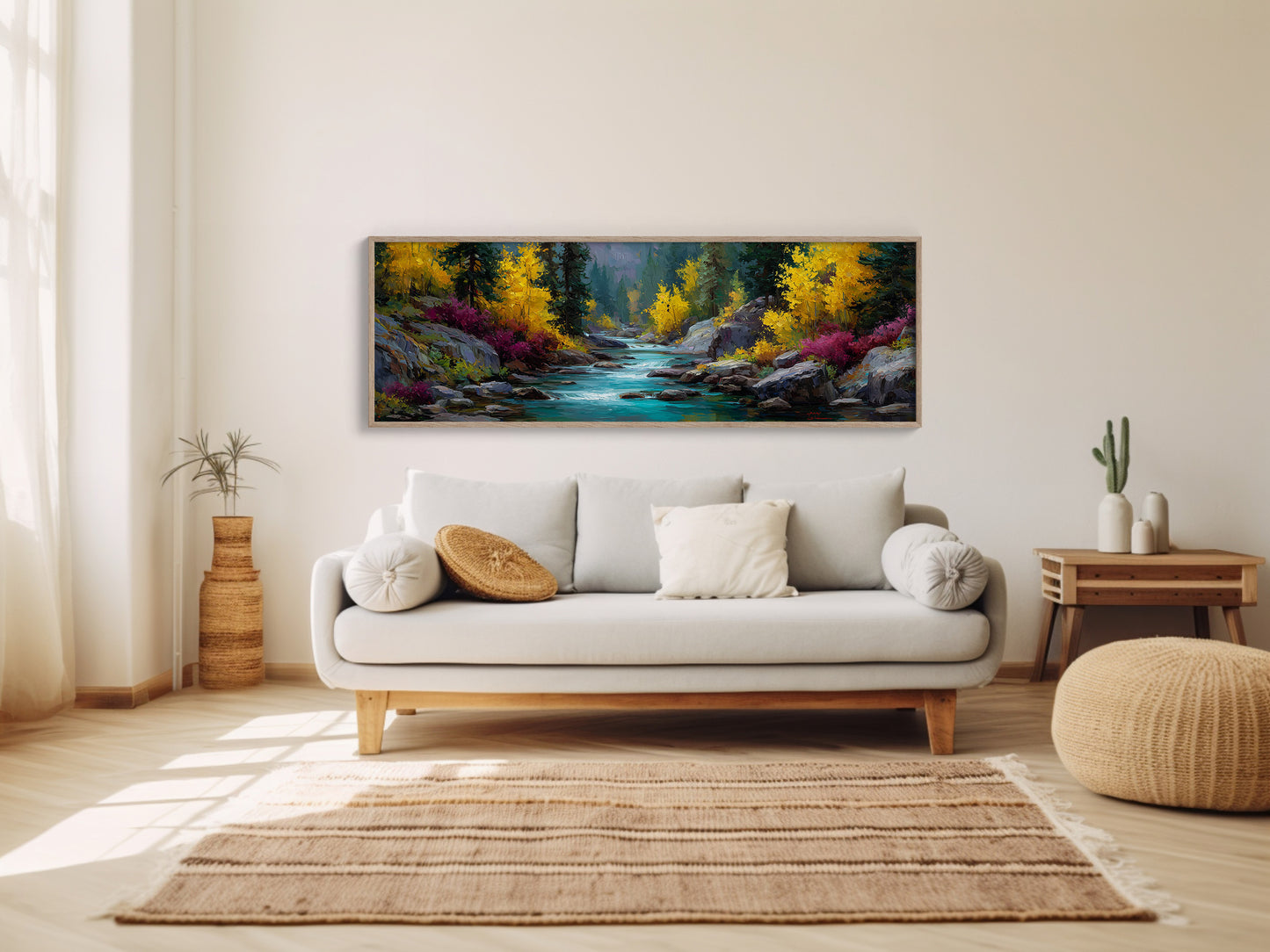 Autumn River Through Golden Pines