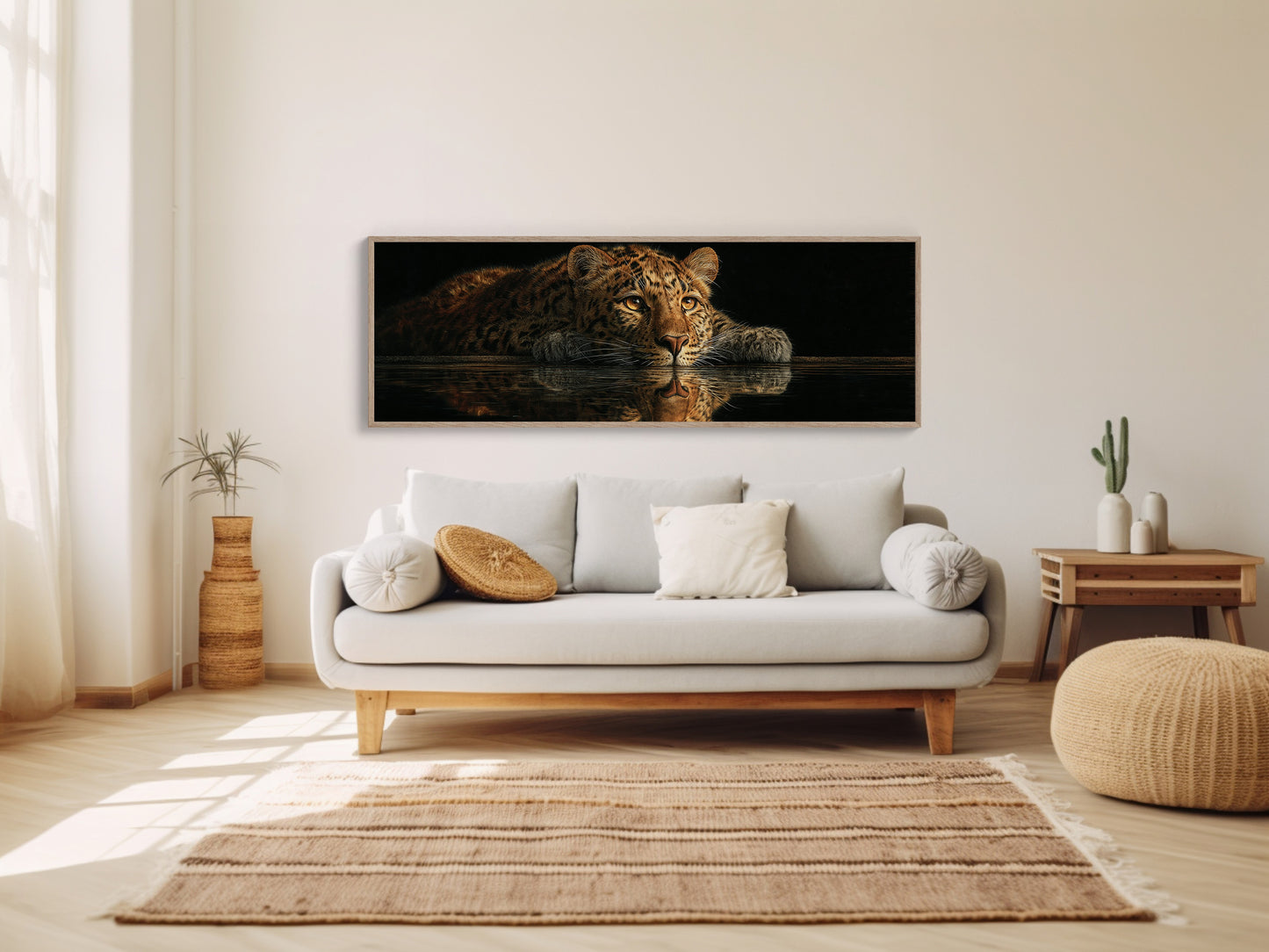 Resting Leopard Reflection