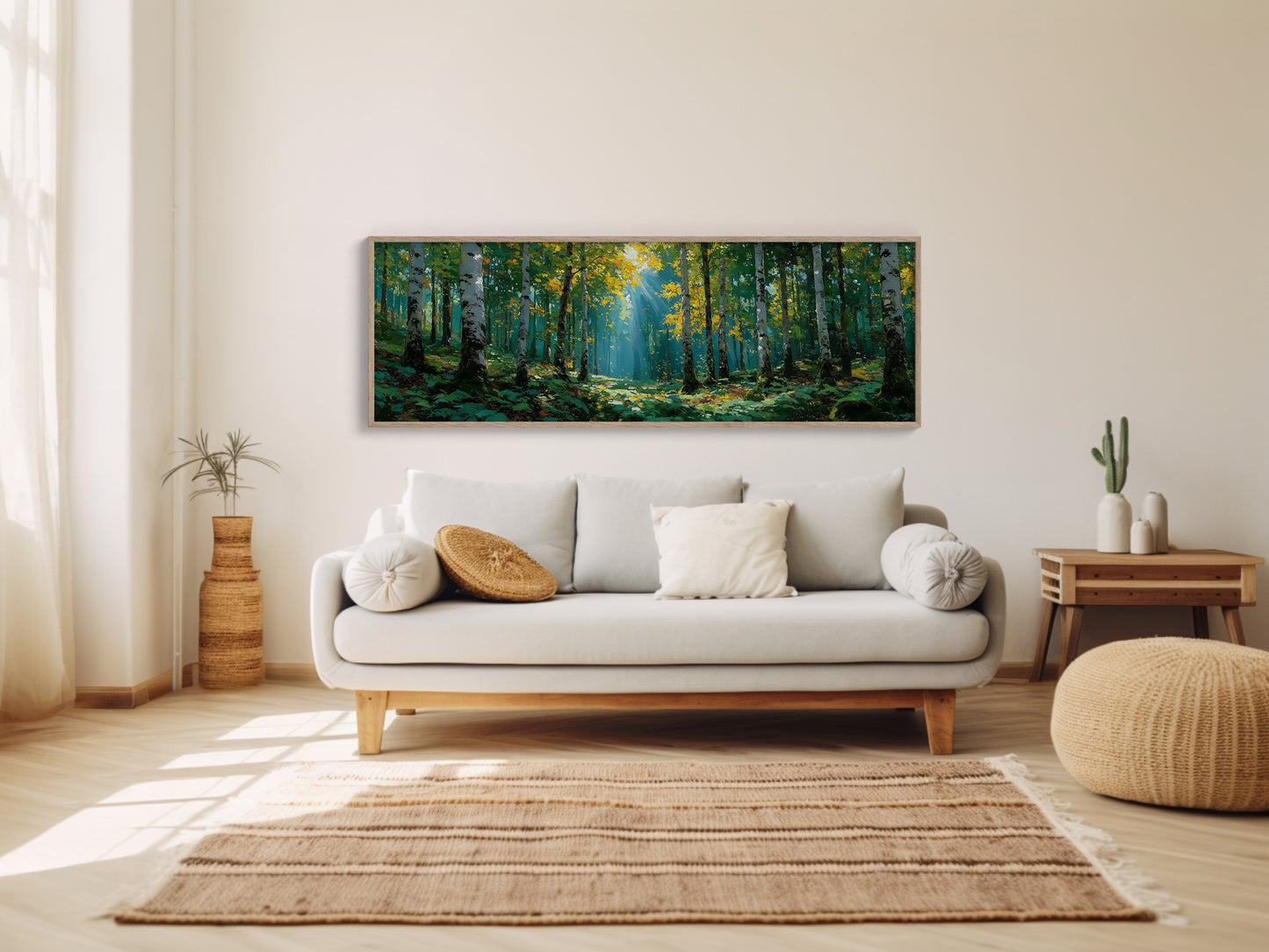 Sunlit Birch Forest