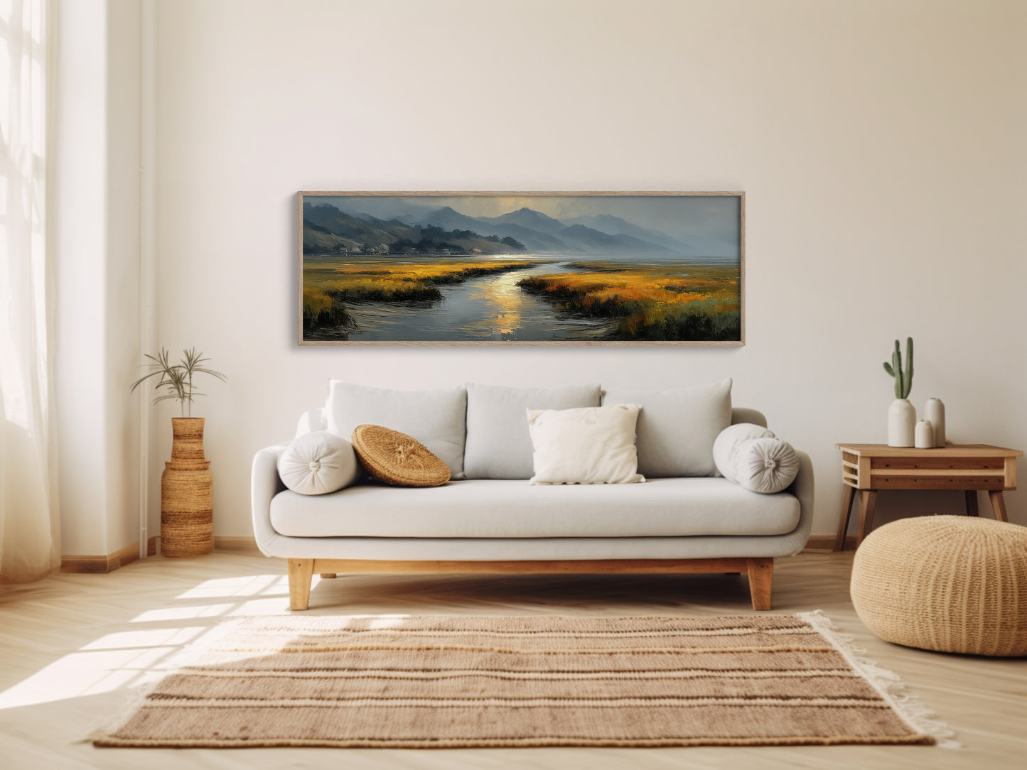 Golden Marsh Under Distant Peaks