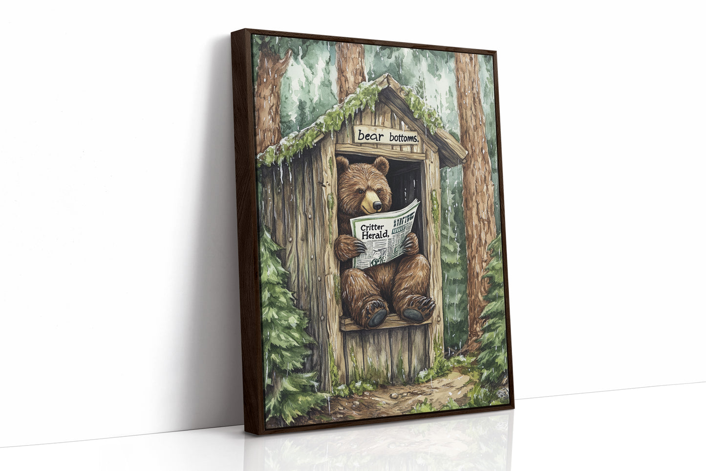 AL0064 - Premium Art Print - Brown Framed Canvas image 1