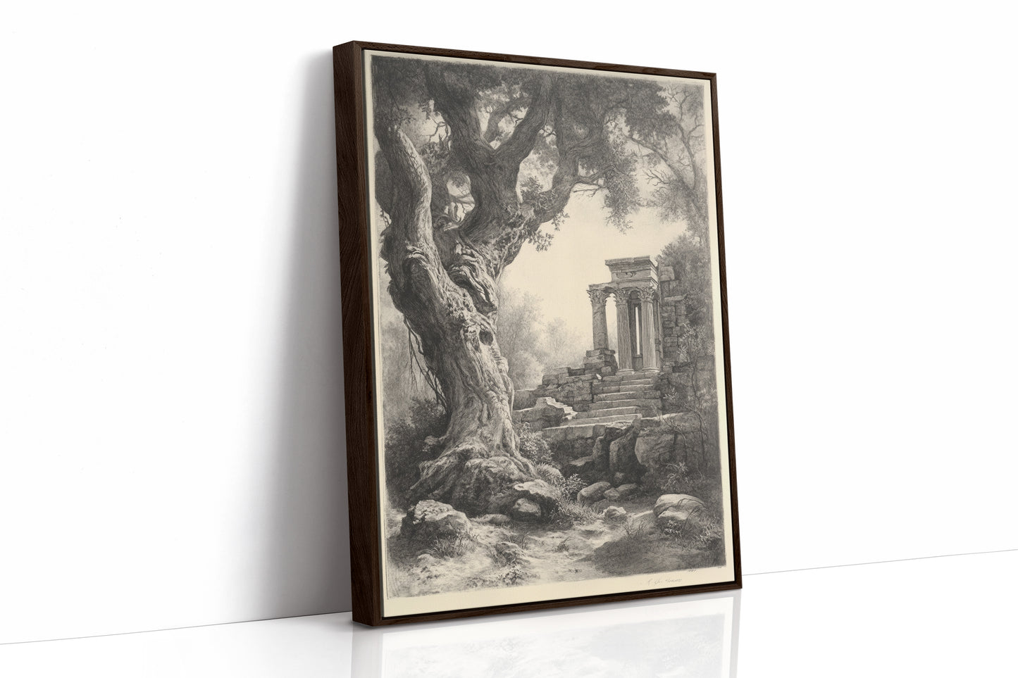 AL0091 - Premium Art Print - Brown Framed Canvas image 1