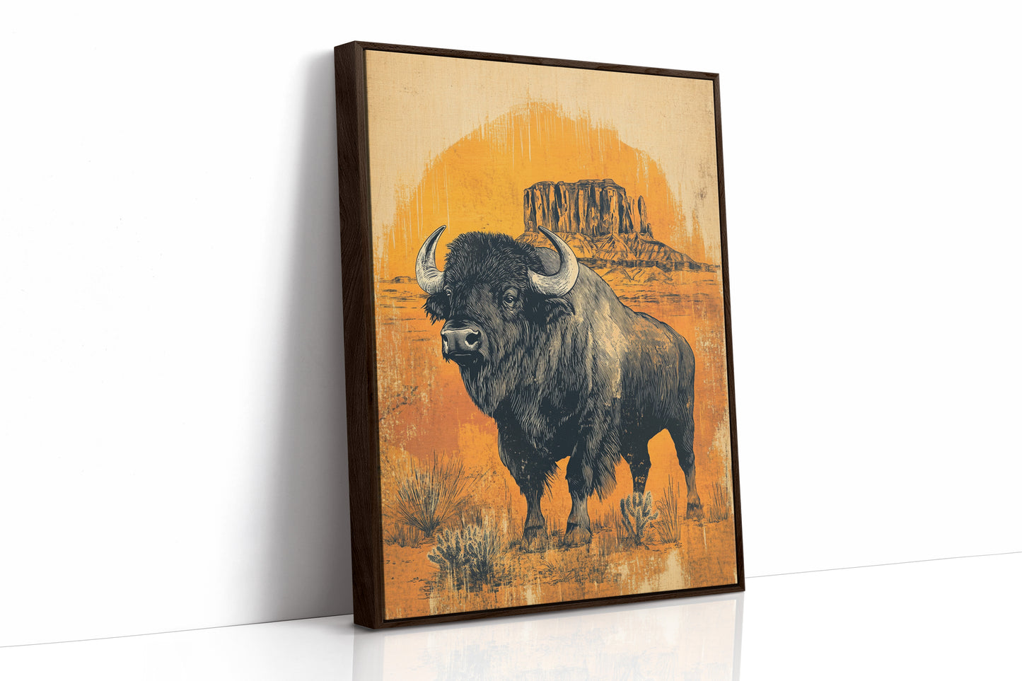 AL0228 - Premium Art Print - Brown Framed Canvas image 1