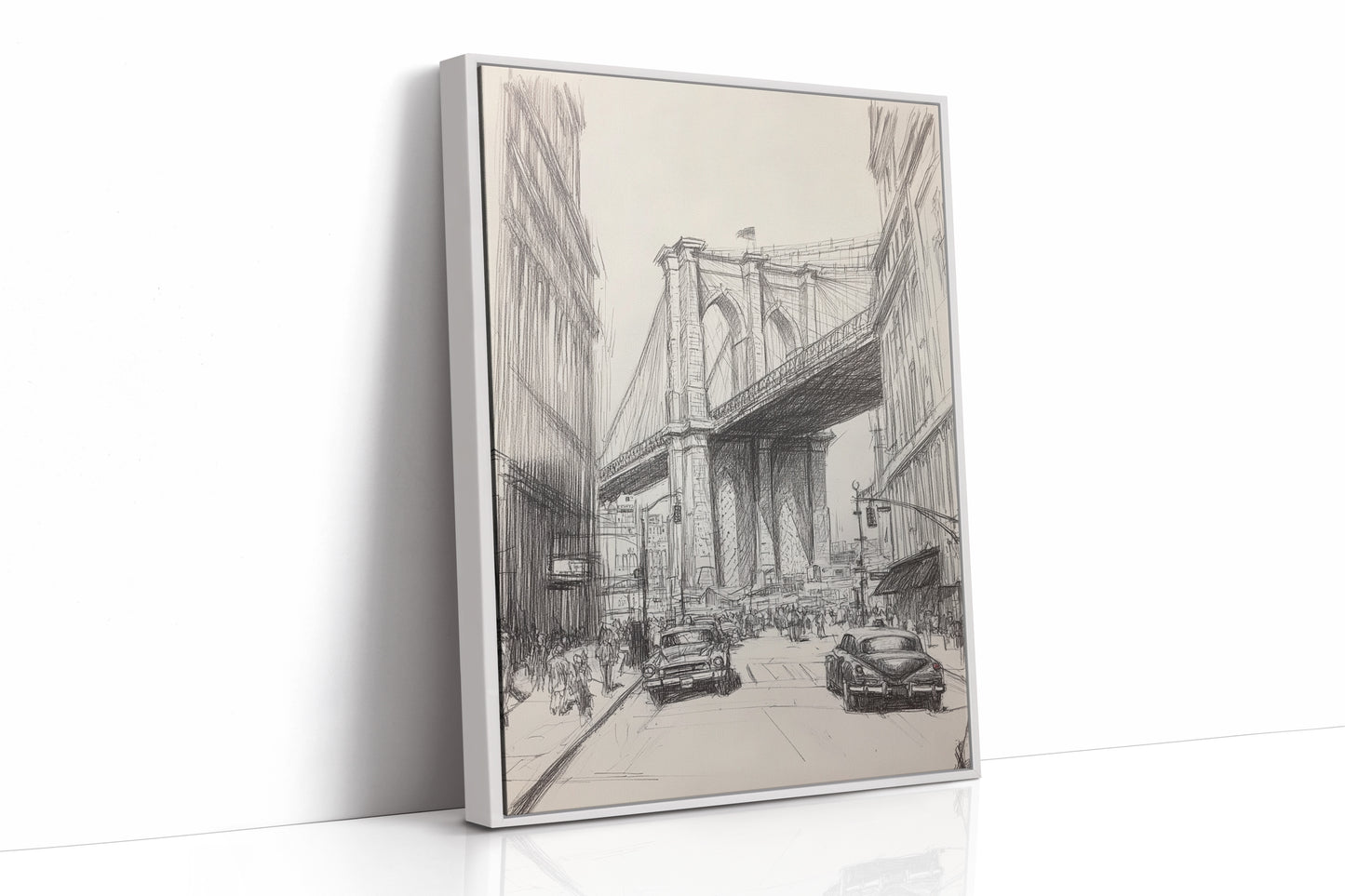 AL0088 - Premium Art Print - White Framed Canvas image 1