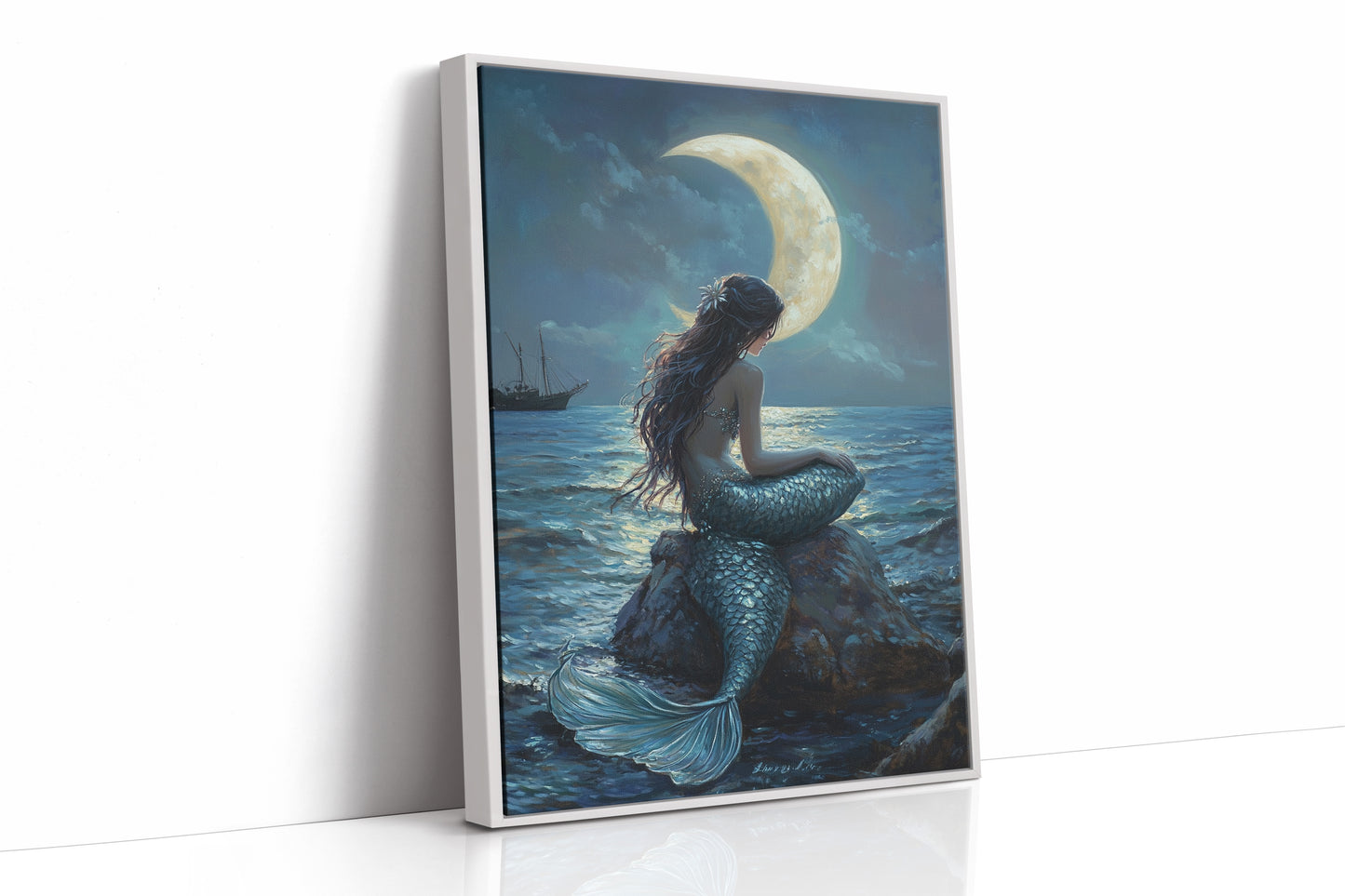 AL0104 - Premium Art Print - White Framed Canvas image 1