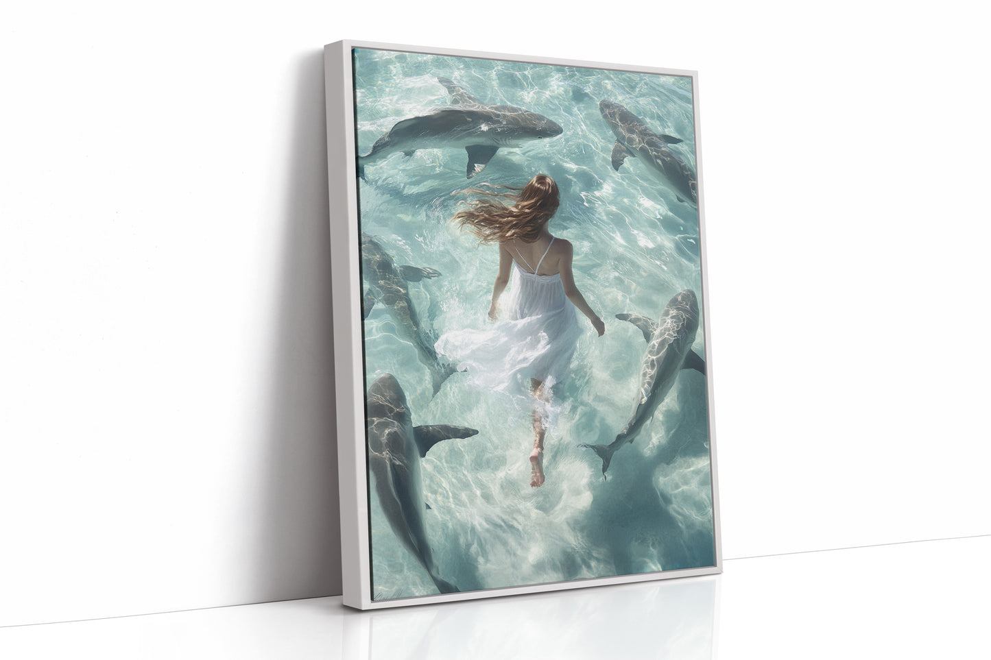 AL0307 - Premium Art Print - White Framed Canvas image 1
