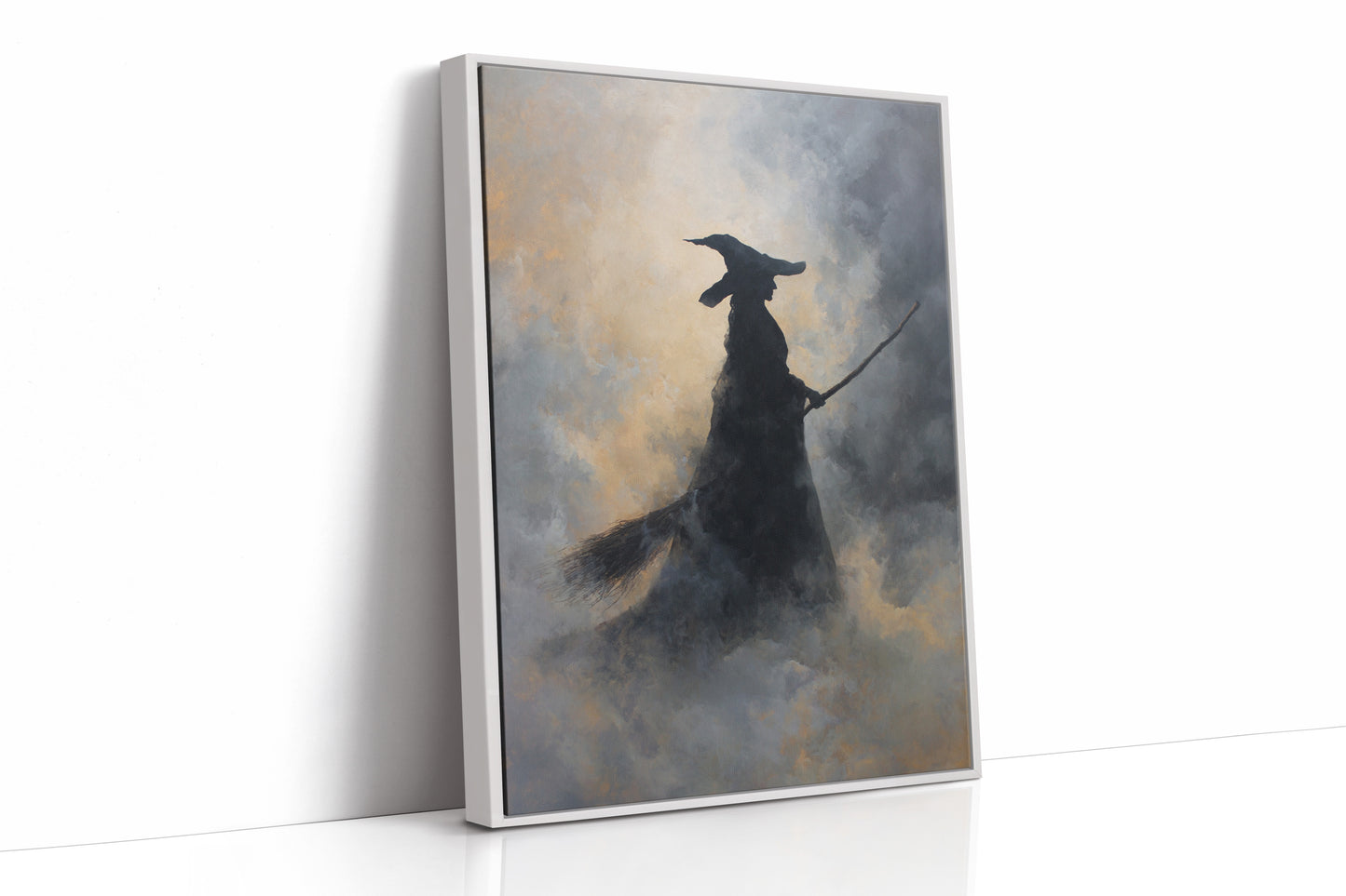 JK1372 - Premium Art Print - White Framed Canvas image 1