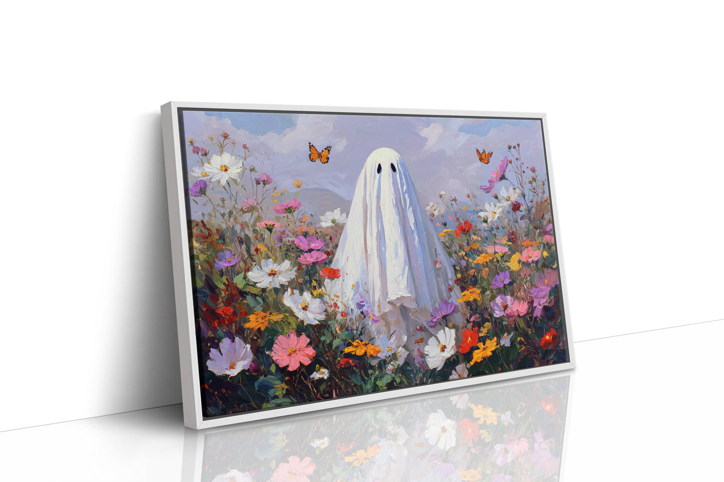 JK1384 - Premium Art Print - White Framed Canvas image 1