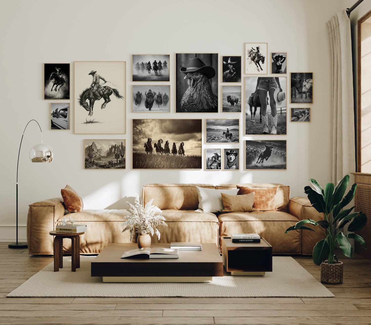 Gallery Wall 13 - Black And White Western