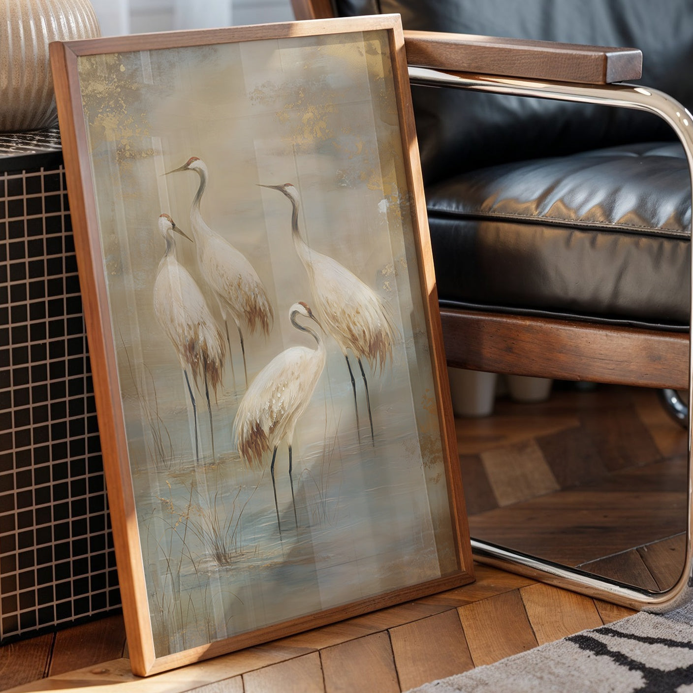 Cranes Dance In Morning Mist