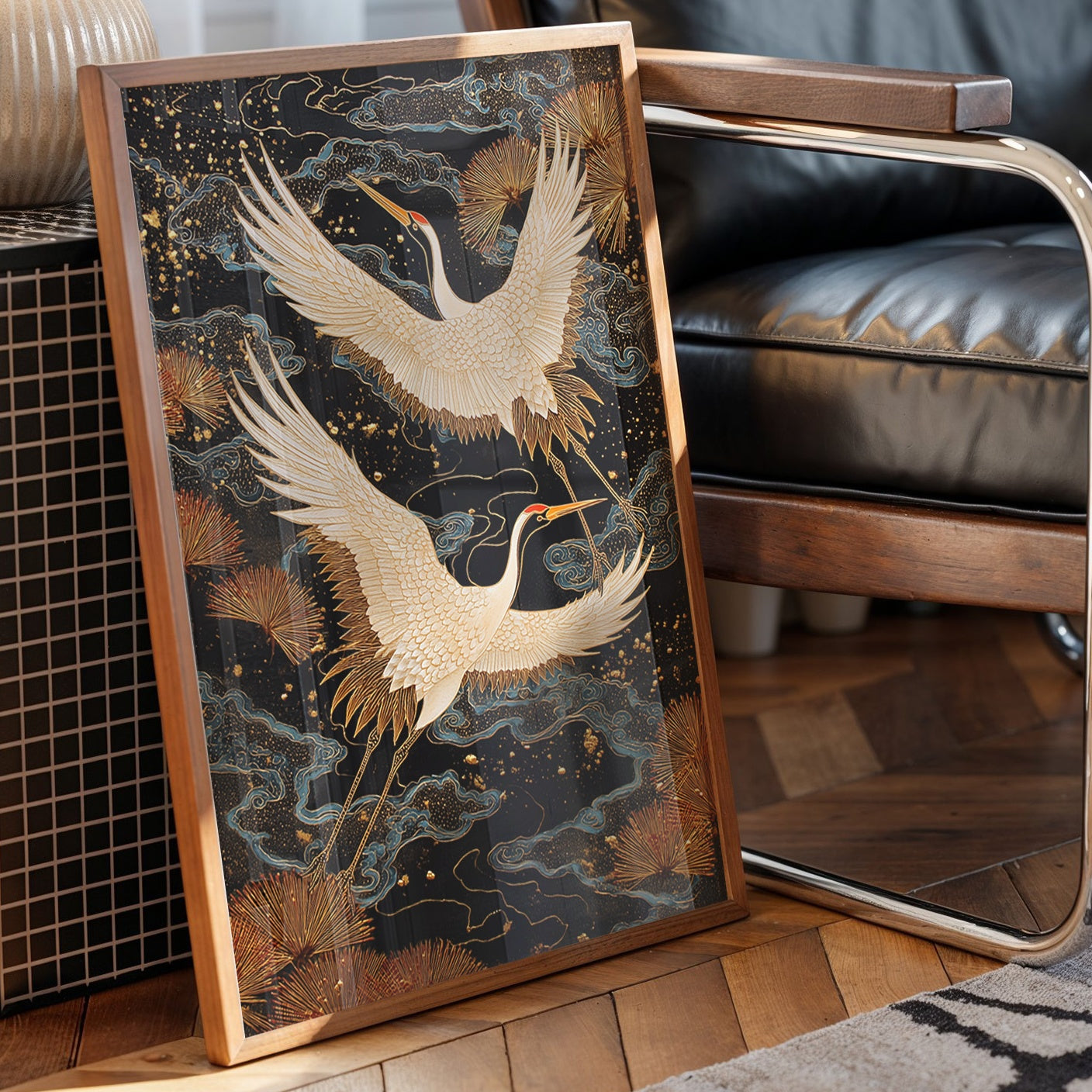 Celestial Cranes Dance Through Starlight