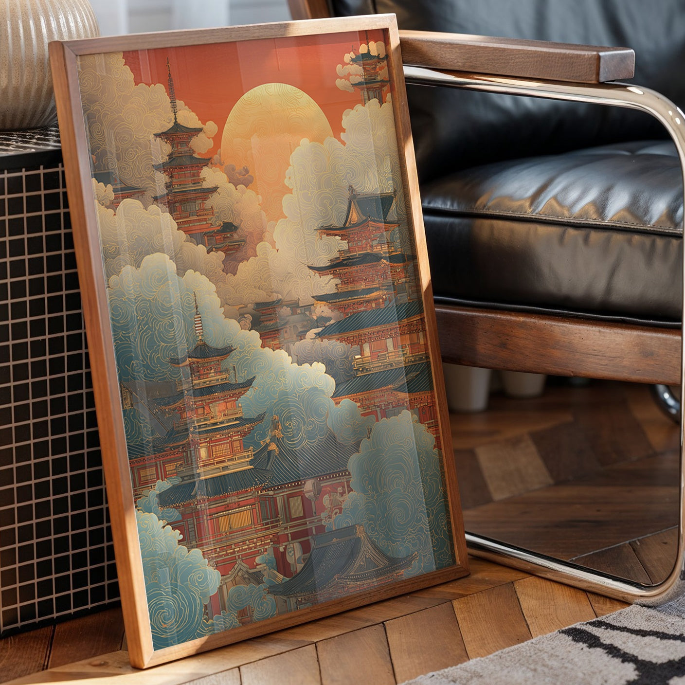 Sacred Temples Float Among Sunset Clouds