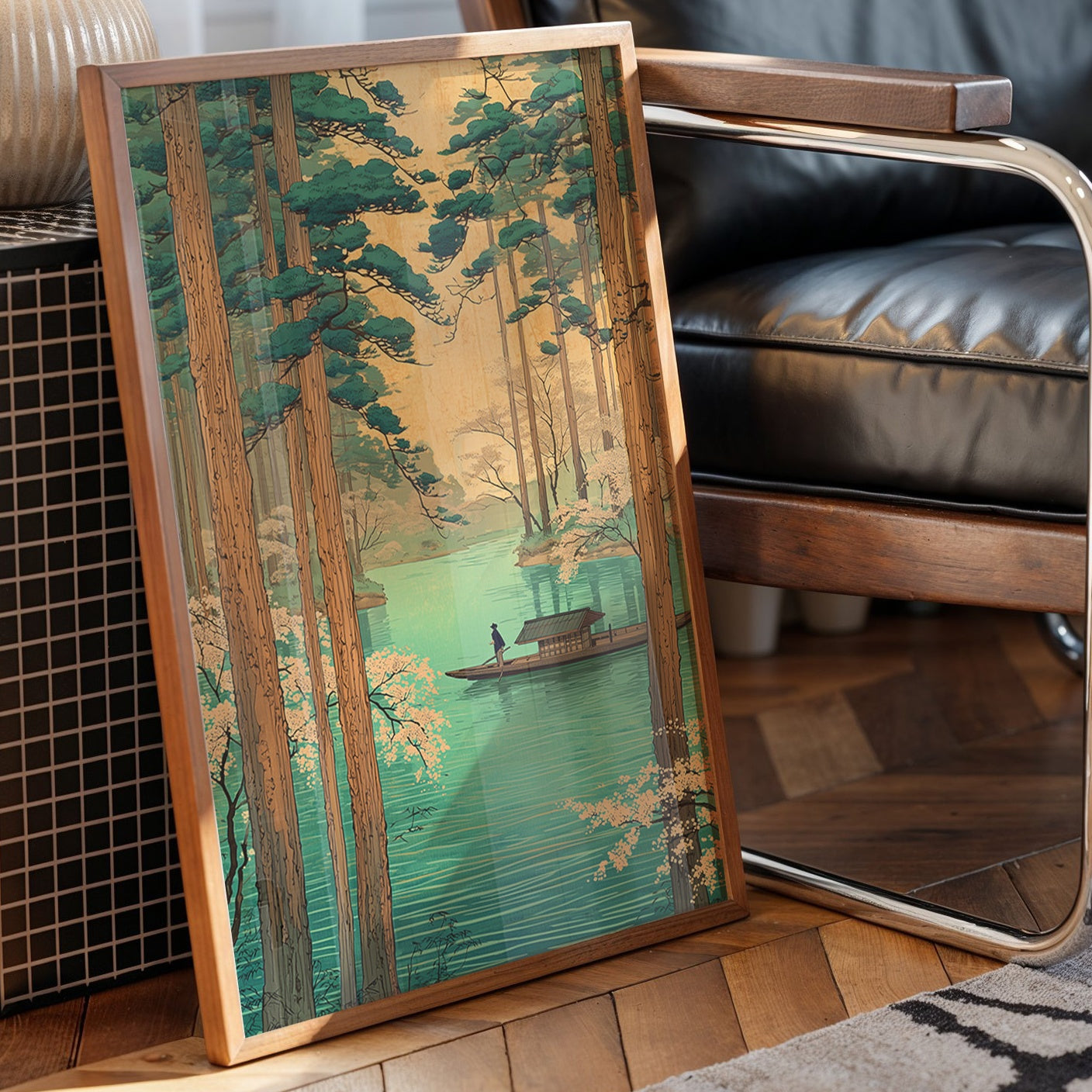 Tranquil Waters Between Sacred Pines