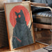 Samurai Cat Guards Red Moon Rising